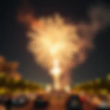 Celebration of UAE National Day with fireworks