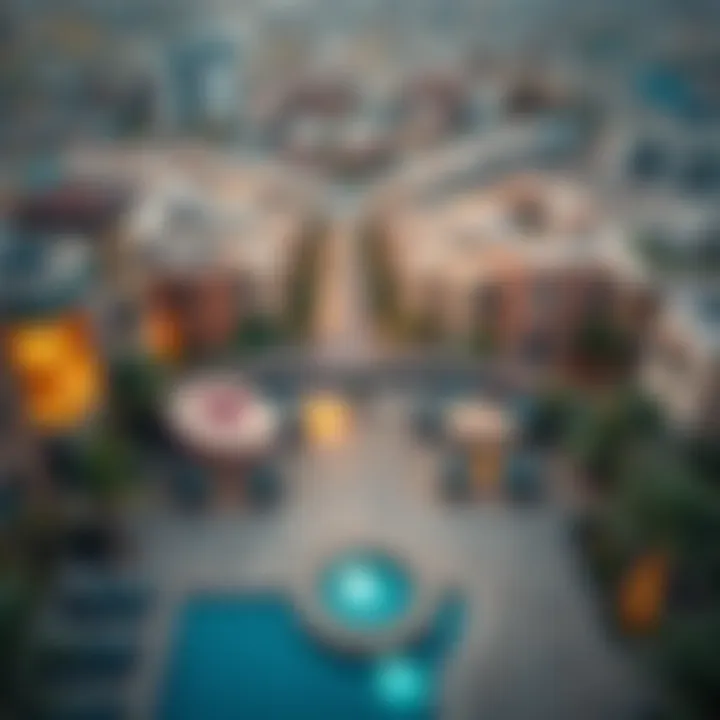 Popular Coliving Neighborhoods in Dubai Aerial view of popular neighborhoods for coliving in Dubai