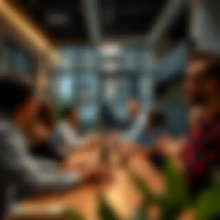 Community Interaction in Coliving Arrangements Community gathering in a coliving space, emphasizing social interaction