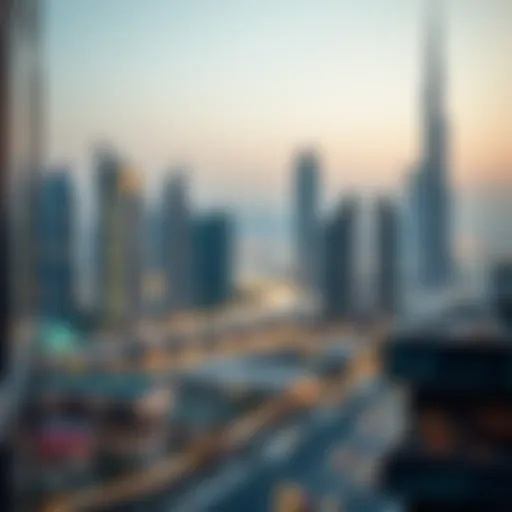 A scenic view of Dubai skyline with modern architecture