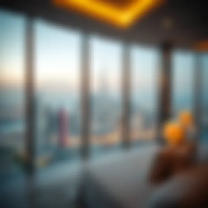 Panoramic View of Dubai Skyline from a Luxury Residence Panoramic view of Dubai skyline from a luxury residence