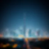 Illustration depicting Dubai skyline with real estate icons