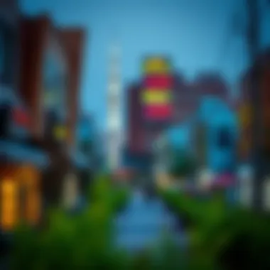 A vibrant neighborhood in Dubai highlighting local attractions