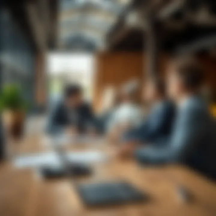 Business meeting discussing lease agreements