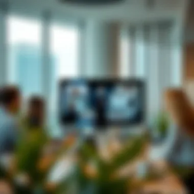 Virtual Meeting Engagement Business professionals engaging in a virtual meeting