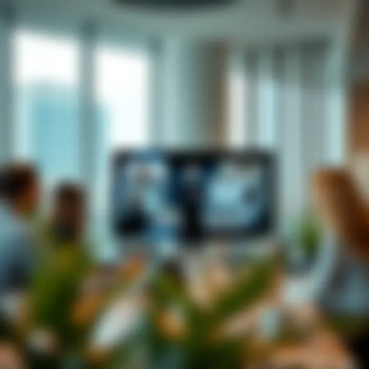 Virtual Meeting Engagement Business professionals engaging in a virtual meeting