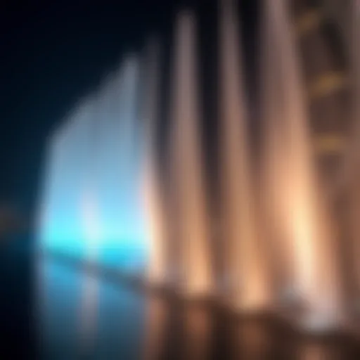 The Mesmerizing Illuminated Fountains of Dubai Illuminated water fountains in Dubai during a spectacular show